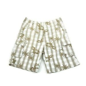Sofich Khaki/White Cargo Board Zipper Shorts Tropi